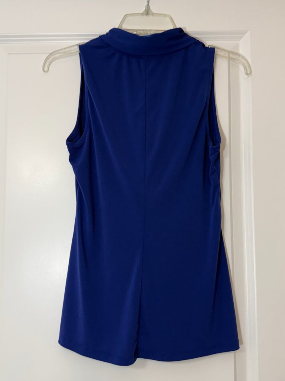 Banana Republic Tie Neck Sleeveless Top - Cobalt Blue Size S - Picture 6 of 8